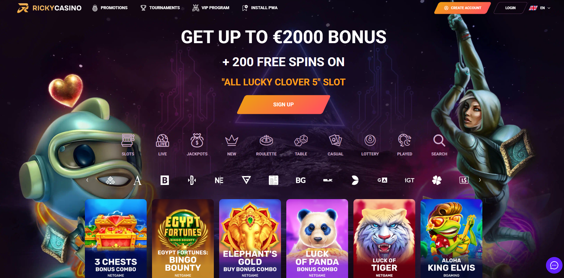Ricky Casino Casino NZ homepage screenshot